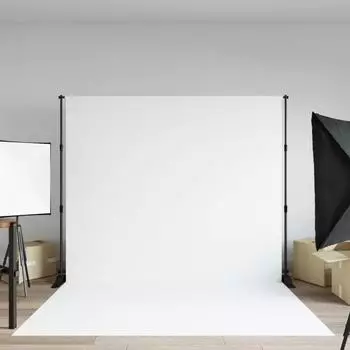 vidaXL Hintergrundstativ Stahl schwarz 254x243cm (190267)