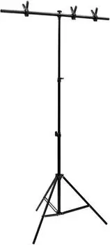 vidaXL Hintergrundständer T-Form, schwarz, 91x60x(70-200)cm (190251)
