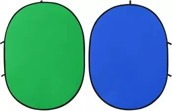 vidaXL 2-in-1 Fotohintergrund oval, grün/blau, 200x150cm (190250)