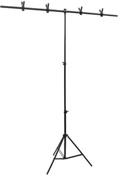 vidaXL Hintergrundst&auml;nder T-Form schwarz 151x60x(70-200)cm (190252)