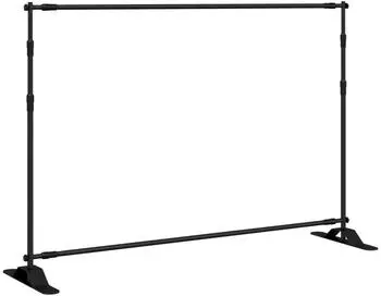 vidaXL Hintergrundst&auml;nder Stahl schwarz 305x243cm (190268)