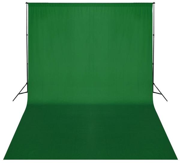 vidaXL Hintergrundsystem mit Tuch 500 x 300 cm grün
