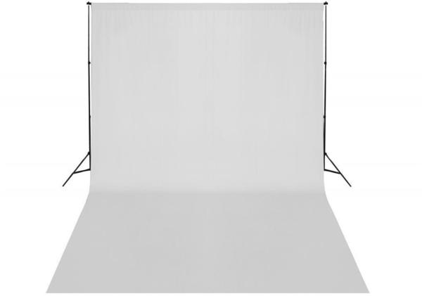vidaXL Hintergrundsystem mit Tuch 500 x 300 cm weiß