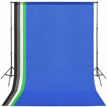 vidaXL Fotostudio-Set mit 5 farbigen Hintergründen und einstellbarer Aufhängung