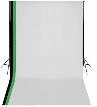 vidaXL Fotostudio Set 3 Baumwolle-Hintergründe Rahmen verstellbar 3x5m