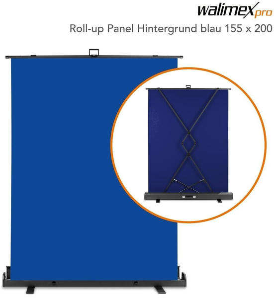 Walimex pro Roll-up Panel Hintergrund 155x200 blau