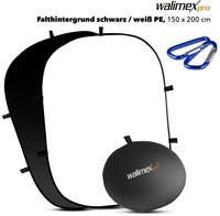 walimex pro 23073, Walimex pro 2in1 Falthintergrund s/w 150 x 200 cm