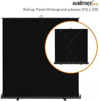 walimex pro 23211, Walimex pro Roll-up Hintergrund schwarz 210x220cm
