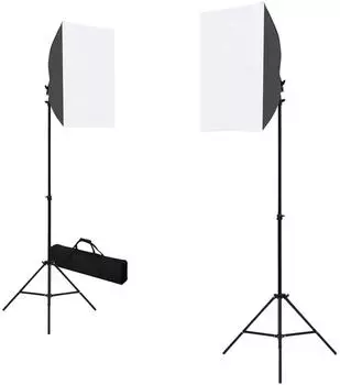 vidaXL Fotostudio-Set mit Softboxen und Hintergrundsystem (3055058)