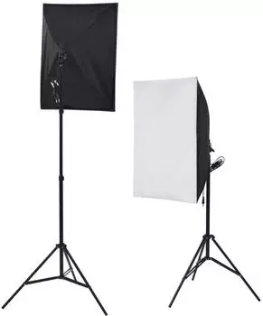 vidaXL Fotostudio-Set mit Softbox-Lampen, Hintergrund und Reflektor (3067104)