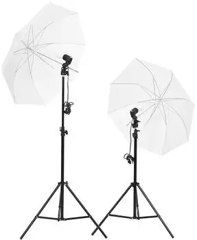 vidaXL Fotostudio-Set mit Beleuchtung und Hintergrund, schwarz (3094652)