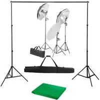 vidaXL Fotostudio-Set mit Lampen und Hintergrundsystem
