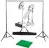 vidaXL Fotostudio-Set mit Lampen und Hintergrundsystem, schwarz (3055120)