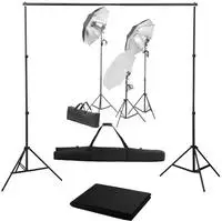 vidaXL Fotostudio-Set mit Lampen und Hintergrundsystem