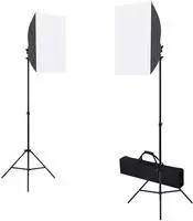 vidaXL Fotostudio-Set mit Softboxen, Hintergrundsystem und Reflektor