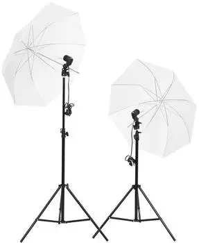 vidaXL Fotostudio-Set mit Beleuchtung und Hintergrund, schwarz (3094640)