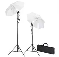 vidaXL Fotostudio-Set mit Leuchten, Schirmen, Hintergrund, Reflektor