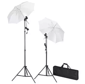 vidaXL Fotostudio-Set mit Leuchten, Schirmen, Hintergrund und Reflektor (3067075)