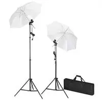 vidaXL Fotostudio-Set mit Leuchten, Schirmen, Hintergrund, Reflektor