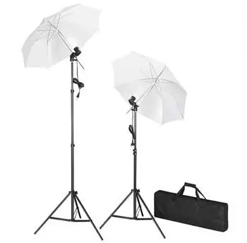 vidaXL Fotostudio-Set mit Leuchten, Schirmen, Hintergrund und Reflektor (3067070)