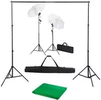 vidaXL Fotostudio-Set mit Hintergrund, Leuchten und Schirmen