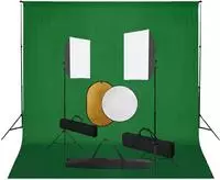 vidaXL Fotostudio-Set mit Softboxen, Hintergrundsystem und Reflektor