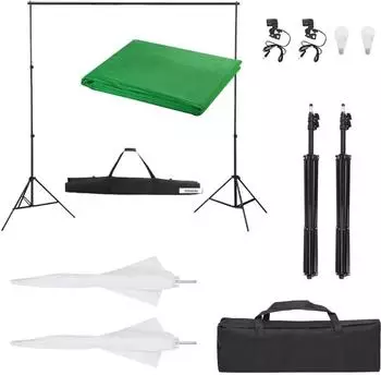 vidaXL Fotostudio-Set mit Beleuchtung und Hintergrund (3094648)