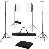 vidaXL Fotostudio-Set mit Softboxen und Hintergrundsystem
