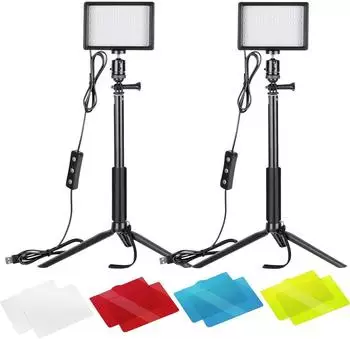 Neewer ZC-10S LED-Leuchten Set mit Filtern und Stativen (B07T8FBZC2)