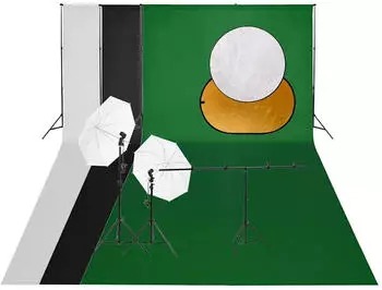 vidaXL Fotostudio-Set mit Leuchten, Hintergrund und Reflektor (3143936)