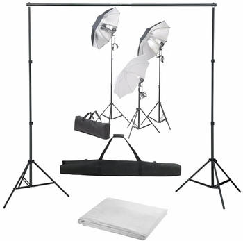 vidaXL Fotostudio-Set mit Lampen-Set und Hintergrund (3055122)