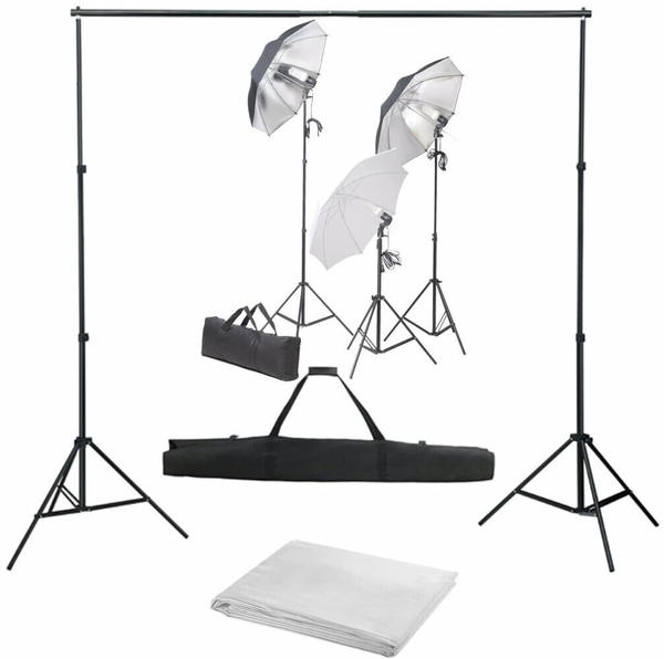 vidaXL Fotostudio-Set mit Lampen-Set und Hintergrund (3055122)