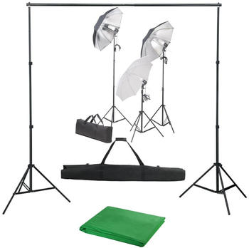 vidaXL Fotostudio-Set mit Lampen-Set und Hintergrund (3055117)