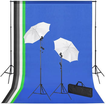 vidaXL Fotostudio-Set mit Hintergründen, Leuchten und Schirmen (3051357)