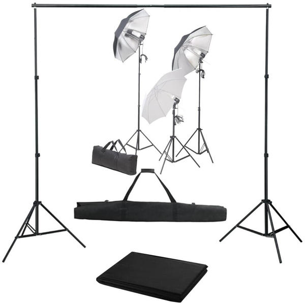 vidaXL Fotostudio-Set mit Lampen-Set und Hintergrund (3055118)