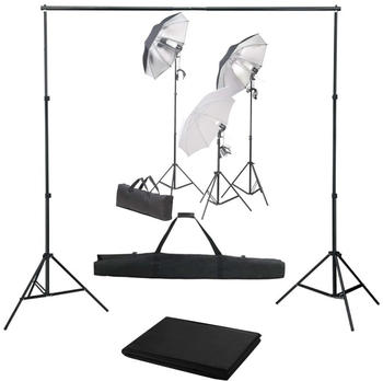 vidaXL Fotostudio-Set mit Lampen-Set und Hintergrund (3055124)