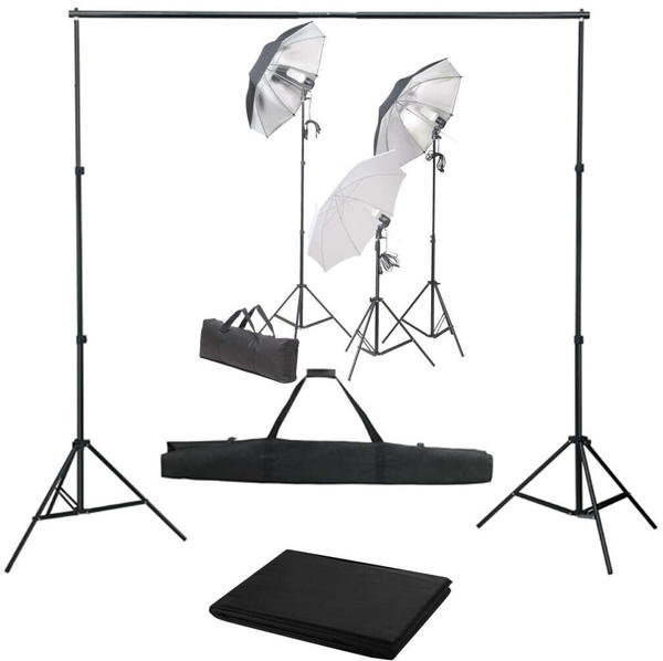 vidaXL Fotostudio-Set mit Lampen-Set und Hintergrund (3055124)