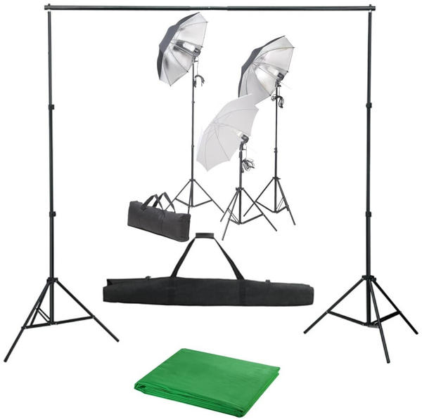 vidaXL Fotostudio-Set mit Lampen-Set und Hintergrund (3055123)