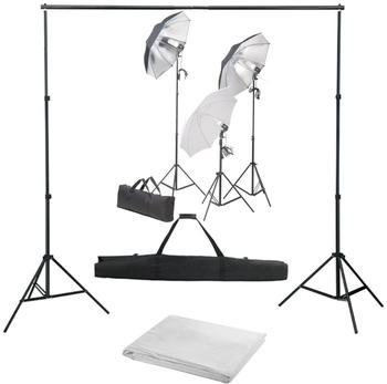 vidaXL Fotostudio-Set mit Lampen-Set und Hintergrund (3055125)