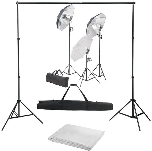 vidaXL Fotostudio-Set mit Lampen-Set und Hintergrund (3055125)