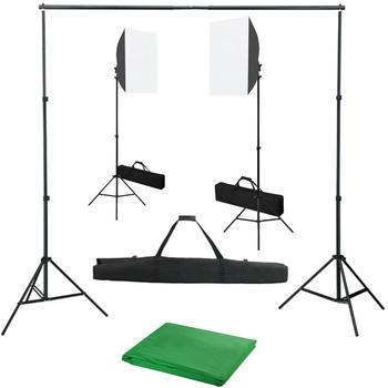 vidaXL Fotostudio-Set mit Softbox-Leuchten und Hintergrund (3055060)