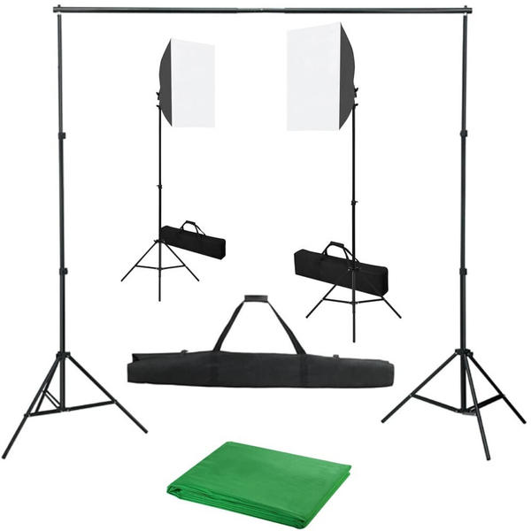 vidaXL Fotostudio-Set mit Softbox-Leuchten und Hintergrund (3055060)