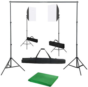 vidaXL Fotostudio-Set mit Softbox-Leuchten und Hintergrund (3055057)