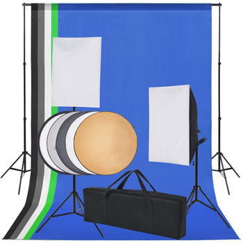 vidaXL Fotostudio-Set 5 farbige Hintergründe & 2 Softboxen (190207)