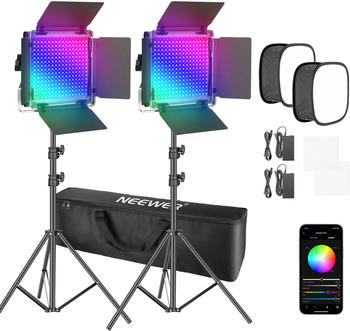 Neewer 2 Pack RGB660 PRO LED Video Light Kit mit Softboxes