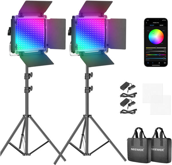 Neewer 2 Pack RGB660 PRO LED Video Light Kit