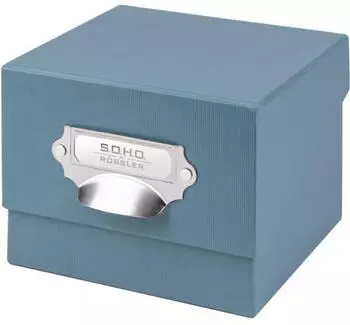 R&ouml;ssler Papier SOHO Foto Aufbewahrungsbox 17x15x13 Denim