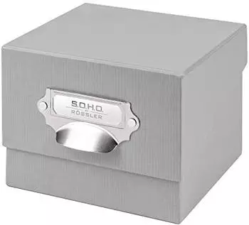 R&ouml;ssler Papier SOHO Foto Aufbewahrungsbox 17x15x13 Stone