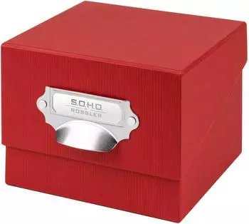 R&ouml;ssler Papier SOHO Foto Aufbewahrungsbox 17x15x13 rot