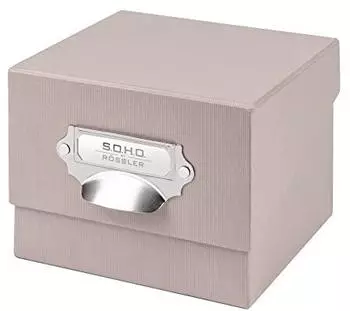 R&ouml;ssler Papier SOHO Foto Aufbewahrungsbox 17x15x13 rosa